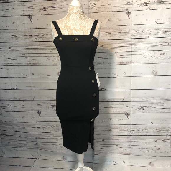 NWT STELLA LUCE Straight Pencil Silhouette Black Sexy Dress size medium - Picture 2 of 11